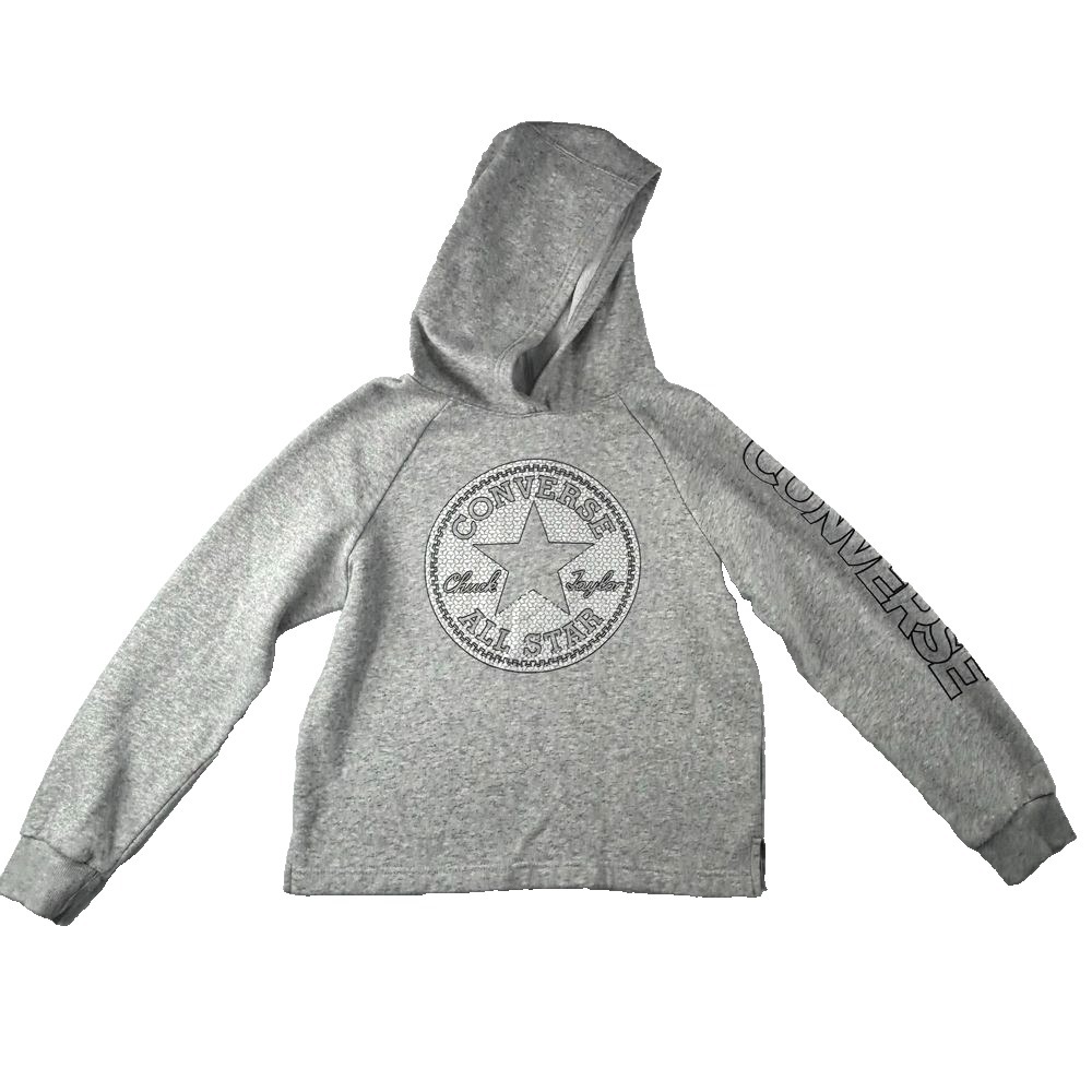 Converse All Star Hoodie Girls Sz M Gray Pullover Casual Logo Cozy Comfy Pacsun